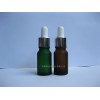 10ml茶色棕色绿色玻璃蒙砂精油瓶圆柱 配胶头滴管 玻璃包装
