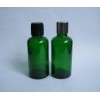 50ml绿色圆柱玻璃精油瓶 配金色电化铝盖 银色黑色电化铝盖