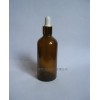 100ml茶色棕色圆柱玻璃精油瓶 配胶头滴管 塑料防盗盖