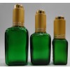 30ml绿色四方精油瓶配电化铝压力泵头滴管