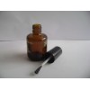 15ML棕色毛刷瓶15ml茶色指甲油瓶配毛刷和盖子烫金