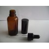 30ml茶色精油滴管瓶配滴头黑色电化铝中盖外罩