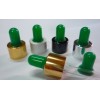 精油瓶精华素滴瓶配件绿色硅胶滴头金色电化铝中圈