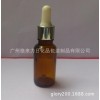 20ML茶色通用精油瓶配银色电化铝圈白色滴头玻璃滴管