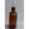 100ml棕色玻璃点滴瓶配黑色中圈半截喇叭滴头