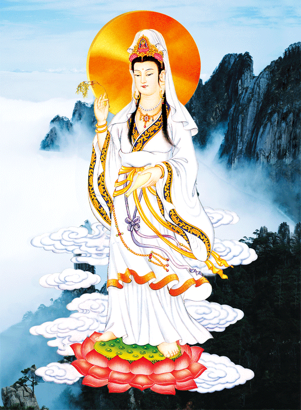大幅三维立体艺术玻璃观音菩萨
