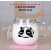 梦之雨 耐热玻璃杯 熊猫带把牛奶杯 透明玻璃水杯 厂家直销