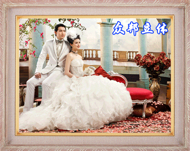 上海大幅三维立体婚纱照片